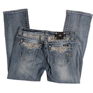 Miss Me Cuffed Capri Embellished Flap Pocket Denm Jeans Women's 31